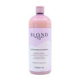 Inebrya Blondesse Miracle Blonde Miracle Shampoo, Chelante e Antipolluzione per Capelli Biondi con Olio di Cocco e Aloe Vera, 300ml - 1000ml
