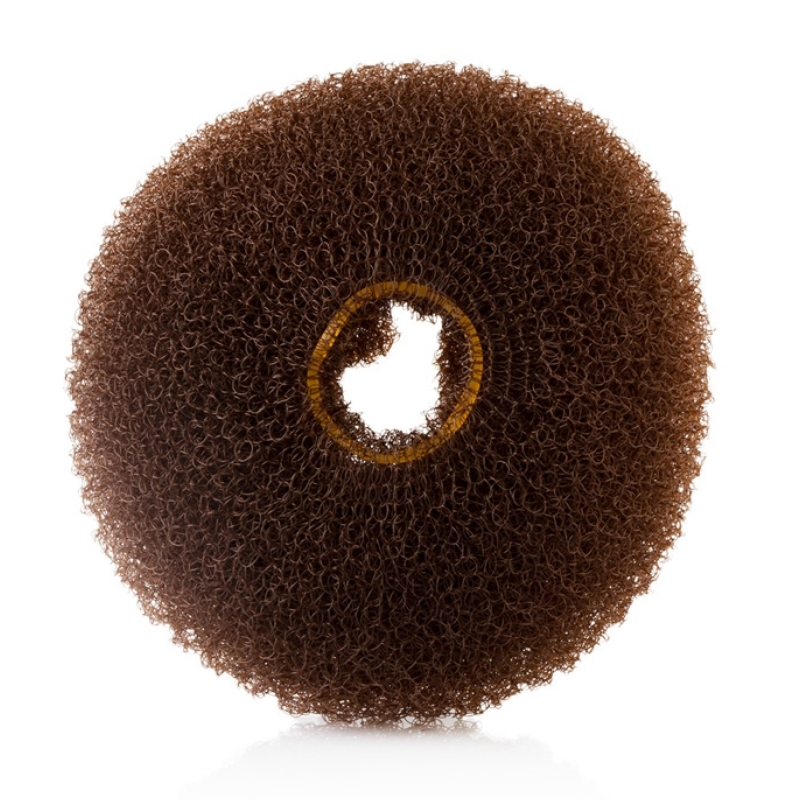 Labor Crespo Y604/C, Ciambella Media per Acconciature con Elastico di Tenuta Castano, 11.5cm