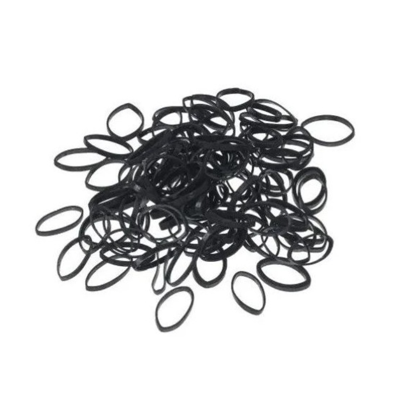 Labor Elastici per Treccine in Silicone, Neri Morbidi Flessibili Resistenti per Sezionare e Legare