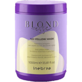 Inebrya Blondesse No-Yellow Mask, Maschera Antigiallo per Capelli Biondi Decolorati e Grigi, 250ml - 1000ml
