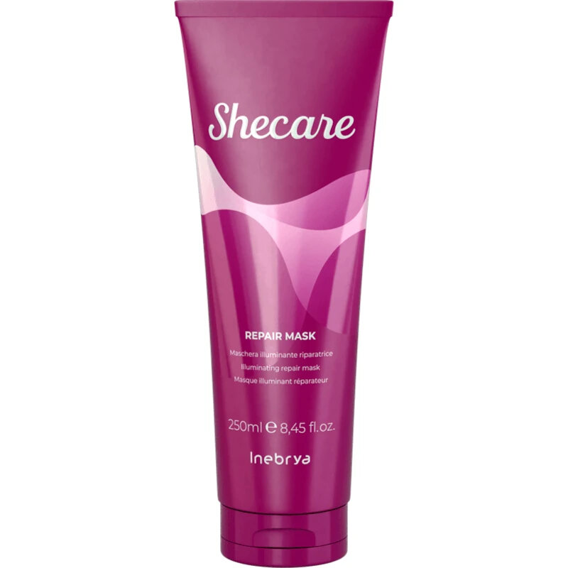 Inebrya Shecare Repair Repair Mask, Maschera Illuminante Riparatore per Capelli Danneggati, 250ml - 1000ml