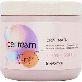 Inebrya Ice Cream Dry-T Dry-T Mask, Maschera Nutriente per Capelli Secchi Crespi e Trattati, 500ml - 1000ml