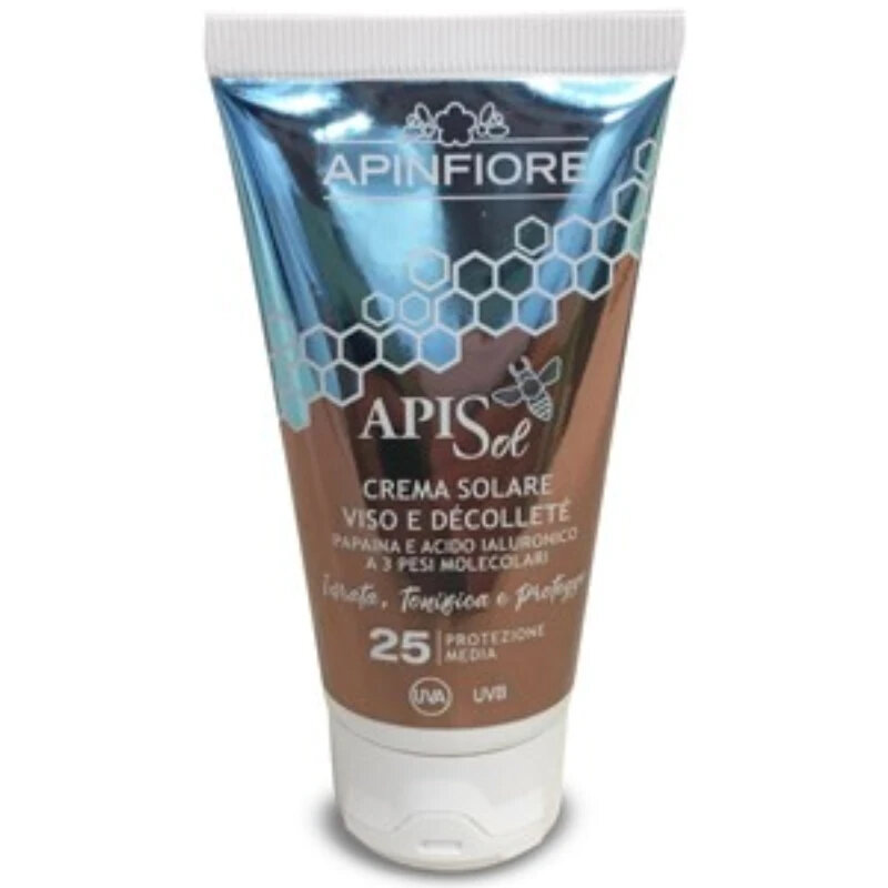 Apinfiore Apisol Crema Solare, SPF25 Acido Ialuronico, 50ml