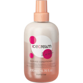 Inebrya Ice Cream Keratin Bi-Phase Conditioner, Bi-fasico Leave-in Ristrutturante Senza Risciacquo alla Cheratina, 200ml
