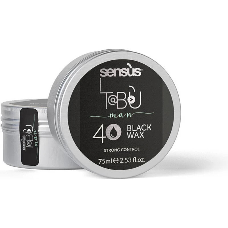 Sensus Tabù Man Black Wax 40, Gomma Morbida Modellante Nera, 75ml