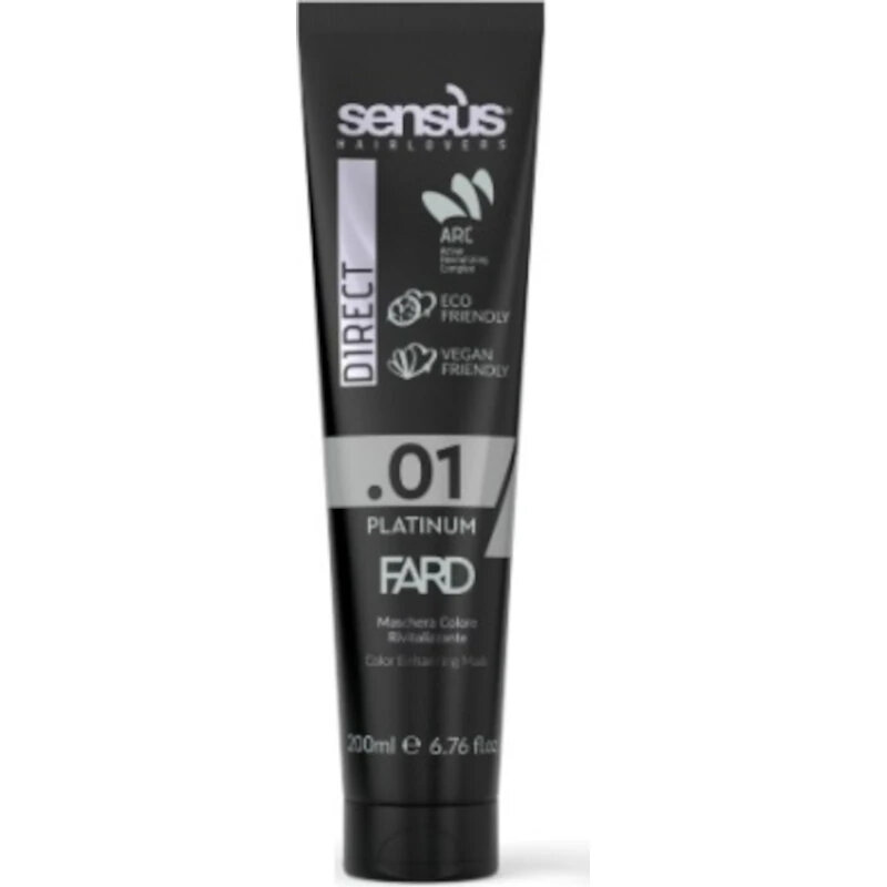 Sensus Direct Fard 01 Platinum, Maschera Rivitalizzante Nutriente Colorante, 180ml