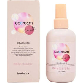Inebrya Ice Cream Keratin Keratine One, Crema Spray Senza Risciacquo Multi-Azione alla Cheratina, 200ml Inebrya Ice Cream Keratin Keratine One, Crema Spray Senza Risciacquo Multi-Azione alla Cheratina, 200ml