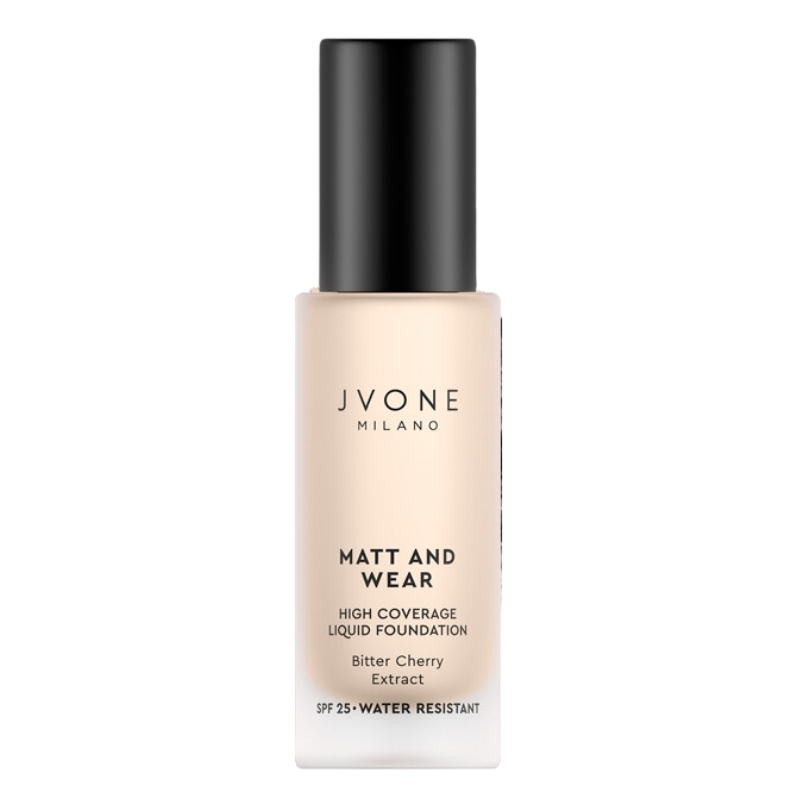 Jvone Milano Matt and Wear, Fondotinta Liquido Alta Coprenza, 20ml