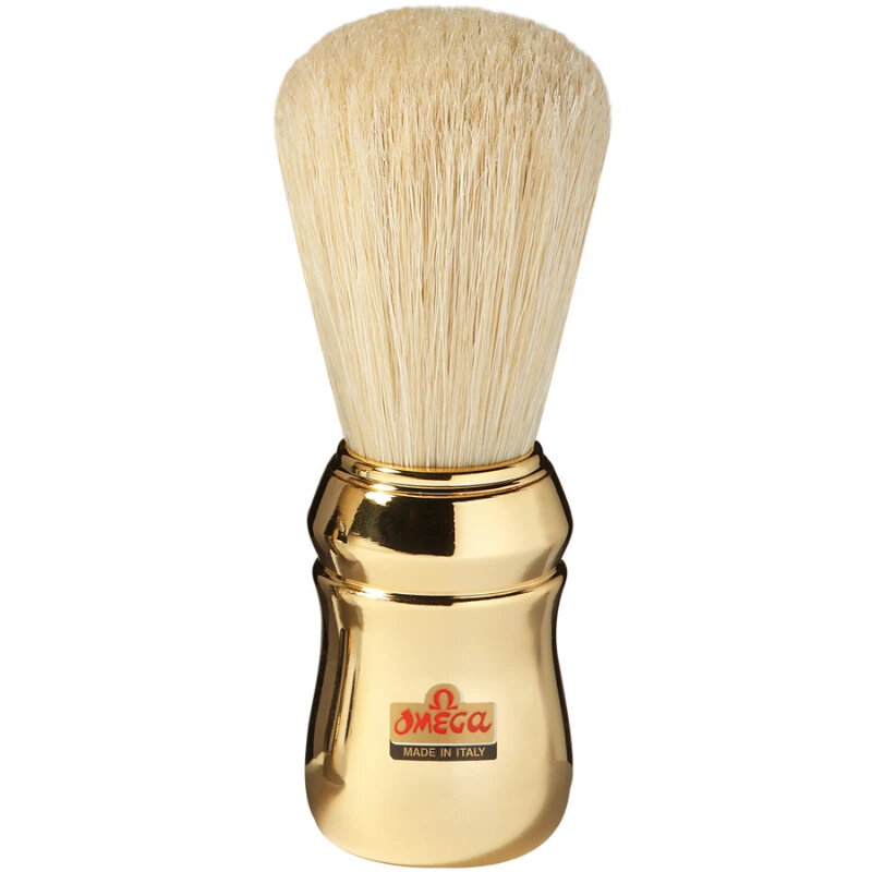 Omega Pennello da Barba, Colore Oro Setole Grandi per Uso Professionale