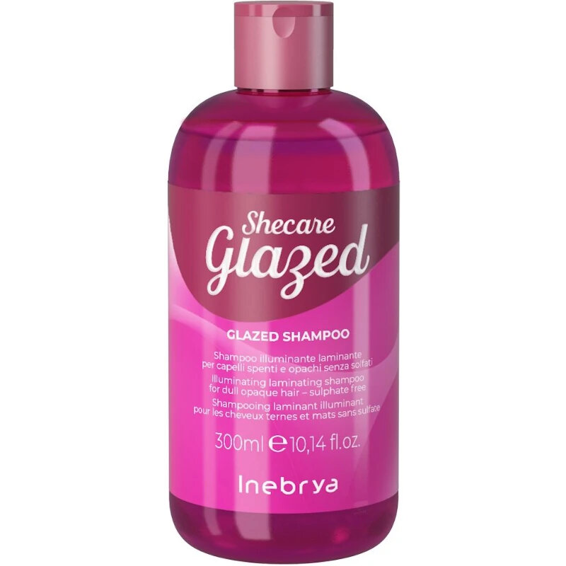 Inebrya Shecare Glazed Glazed Shampoo, Illuminante Laminante per Capelli Spenti Opachi senza Solfati, 250ml - 1000ml