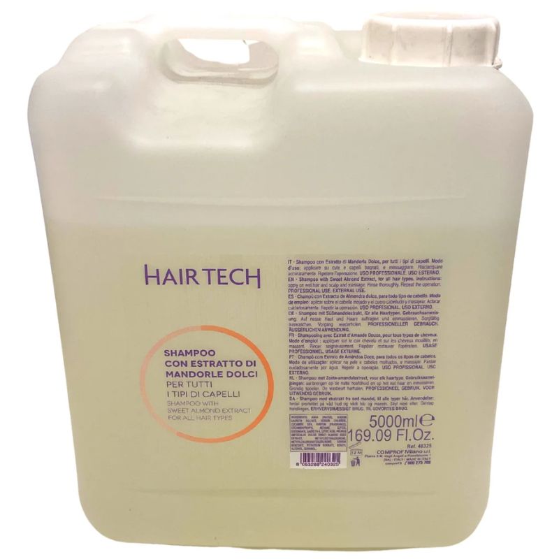 Hair Tech Shampoo con Estratto di Mandorle Dolci, Universale per Tutti i Capelli, 5000ml