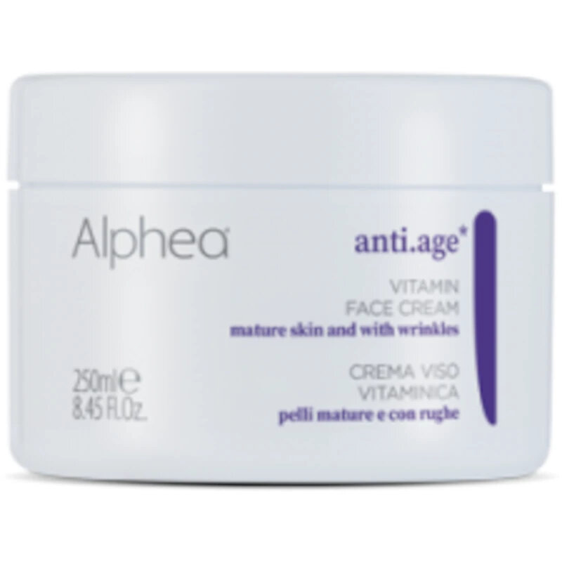 Alphea Anti-Age Crema Viso Vitaminica, Complesso Vitaminico Anti-Rughe, 250ml