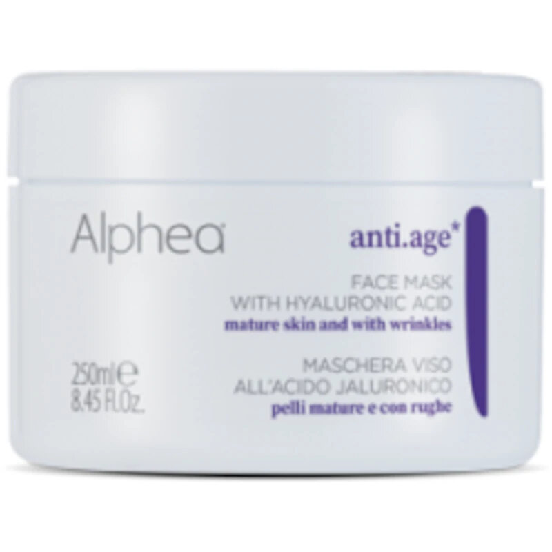 Alphea Anti-Age Maschera Viso all’Acido Ialuronico, Rinfrescante Anti-Rughe, 250ml
