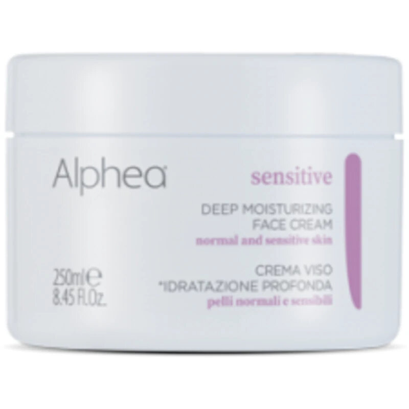 Alphea Sensitive Crema Viso Idratazione Profonda, Intensiva Elasticizzante, 250ml