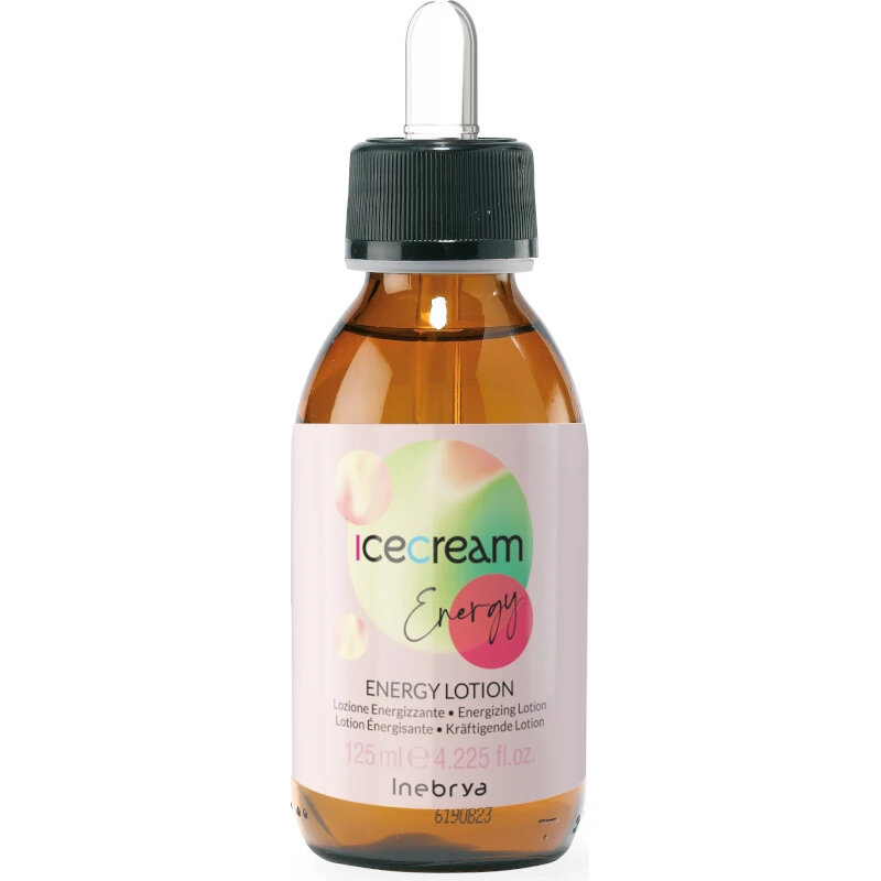 Inebrya Ice Cream Energy Energy Lotion, Lozione Energizzante Anti-Caduta Tonificante  Senza Risciacquo, 125ml