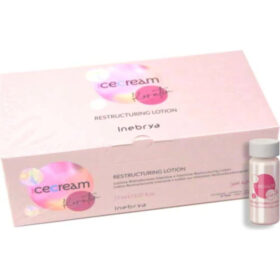Inebrya Ice Cream Keratin Restructuring Lotion, Lozione Ristrutturante Intensiva alla Cheratina, 12x10ml