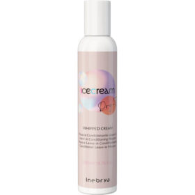 Inebrya Ice Cream Dry-T Whipped Cream, Mousse Condizionante Nutriente Leave-In per Capelli Secchi Crespi Trattati, 200ml