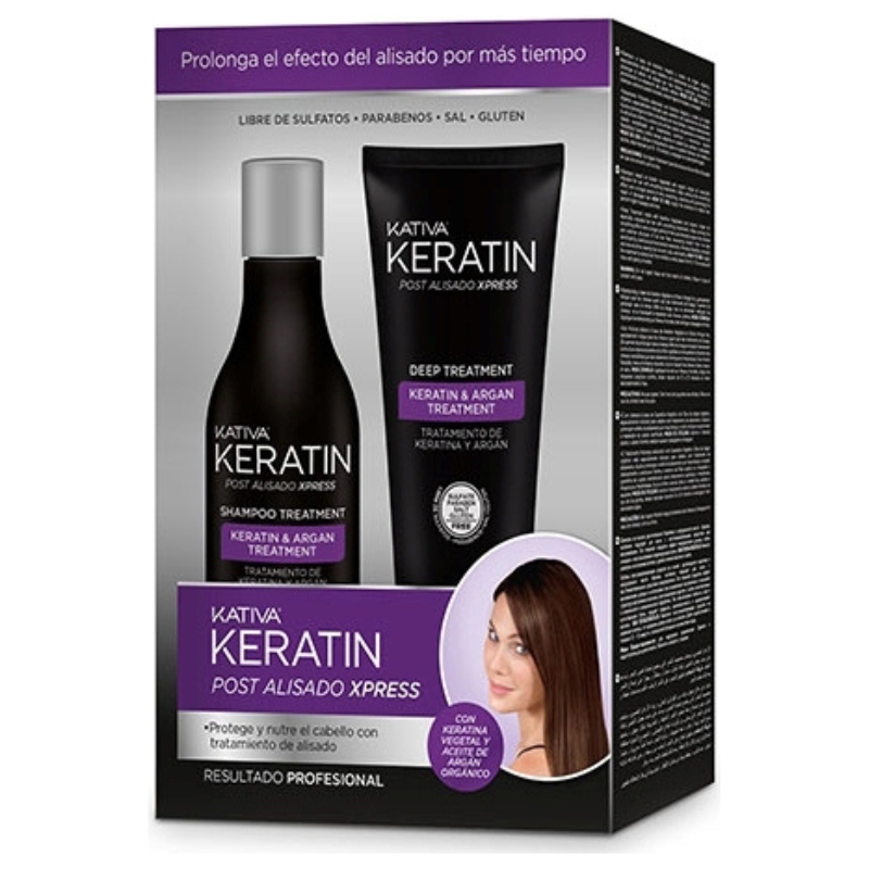 Kativa Kit Post Stiratura Brasiliana, Shampoo + Trattamento Effetto Prolungato