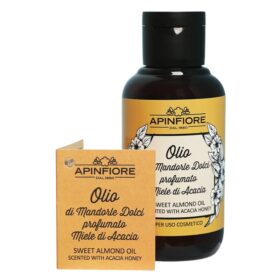 Apinfiore Olio Profumato Mandorle Dolci e Miele Di Acacia, Nutriente Emolliente, 100ml