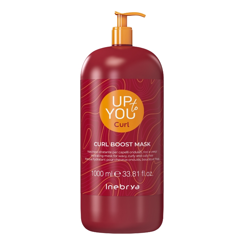 Inebrya Up To You Curl Curl Boost Mask, Maschera Idratante per Capelli Ricci e Crespi, 250ml - 1000ml