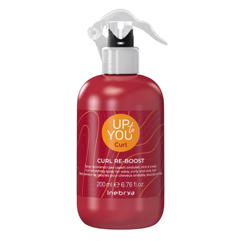 Inebrya Up To You Curl Curl Re-Boost, Spray Ravviva Ricci per Capelli Ondulati Ricci e Crespi, 200 ml