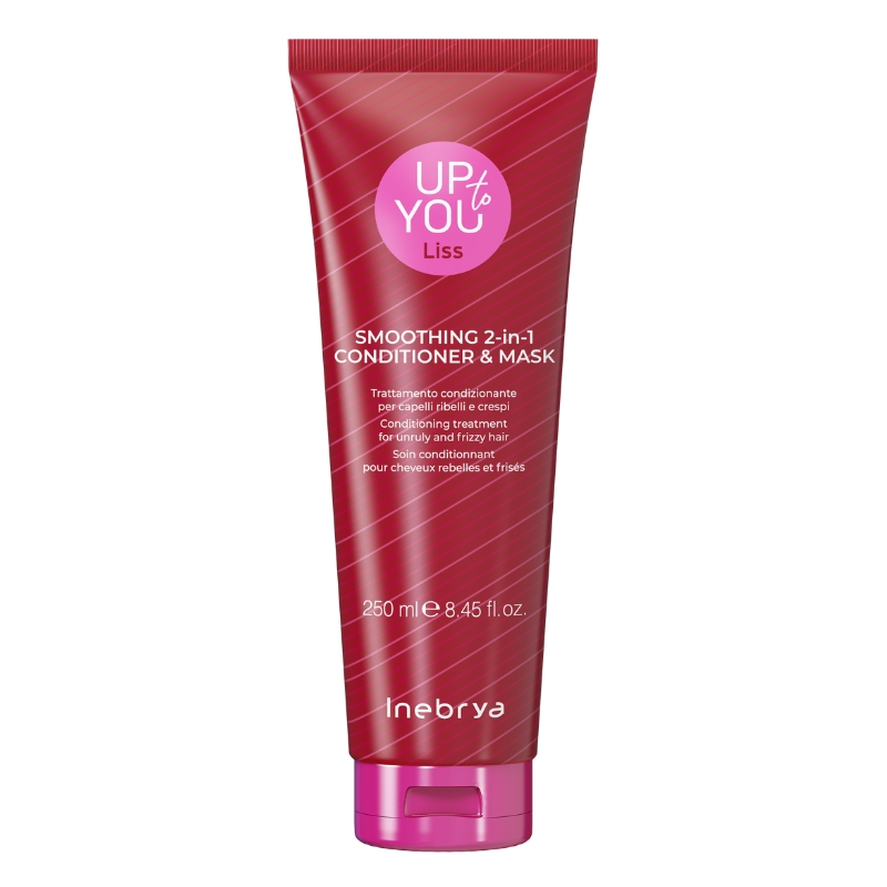 Inebrya Up To You Liss Smoothing 2-In-1 Mask & Conditioner, Trattamento Condizionante per Capelli Ribelli e Crespi, 250ml - 1000ml