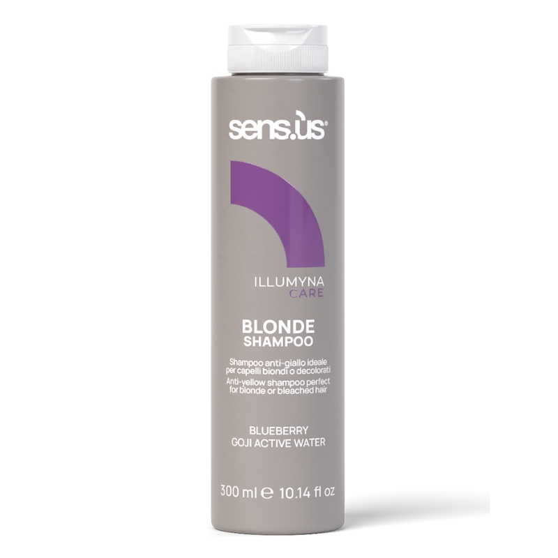 Sensus Illumyna Care Blonde Blonde Shampoo, Anti-Giallo per Capelli Biondi o Decolorati, 300 - 1000ml