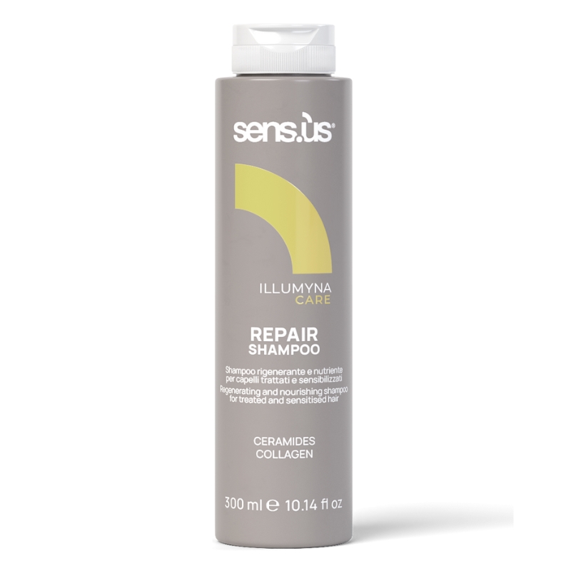 Sensus Illumyna Care Repair Repair Shampoo, Rigenerante Nutriente per Capelli Trattati e Sensibilizzati, 300 - 1000ml