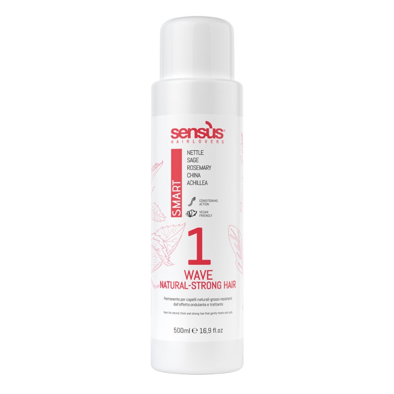 Sensus Smart 1 Wave Natural-Strong Hair, Permanente per Capelli Naturali Grossi Resistenti, 500ml