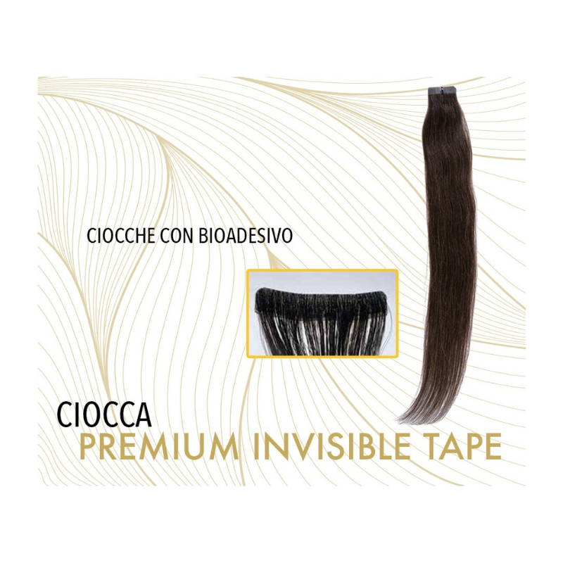 Iris Extension Biadesivo 10 Ciocche Colore 4 - 1001, Capelli Naturali Durevoli, 50/55cm