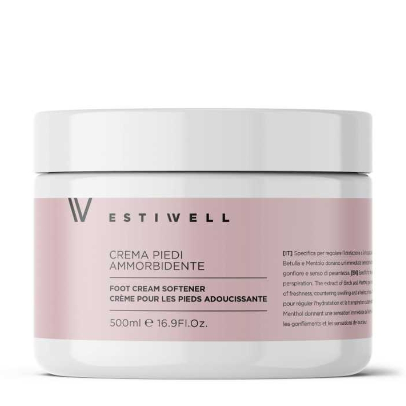 Estiwell Crema Piedi Ammorbidente, Sollievo Immediato Mentolato, 500ml