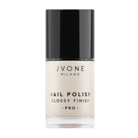 Jvone Milano Nail Polish Glossy Finish 01 Bianco Latte, Smalto Coprente, 11ml