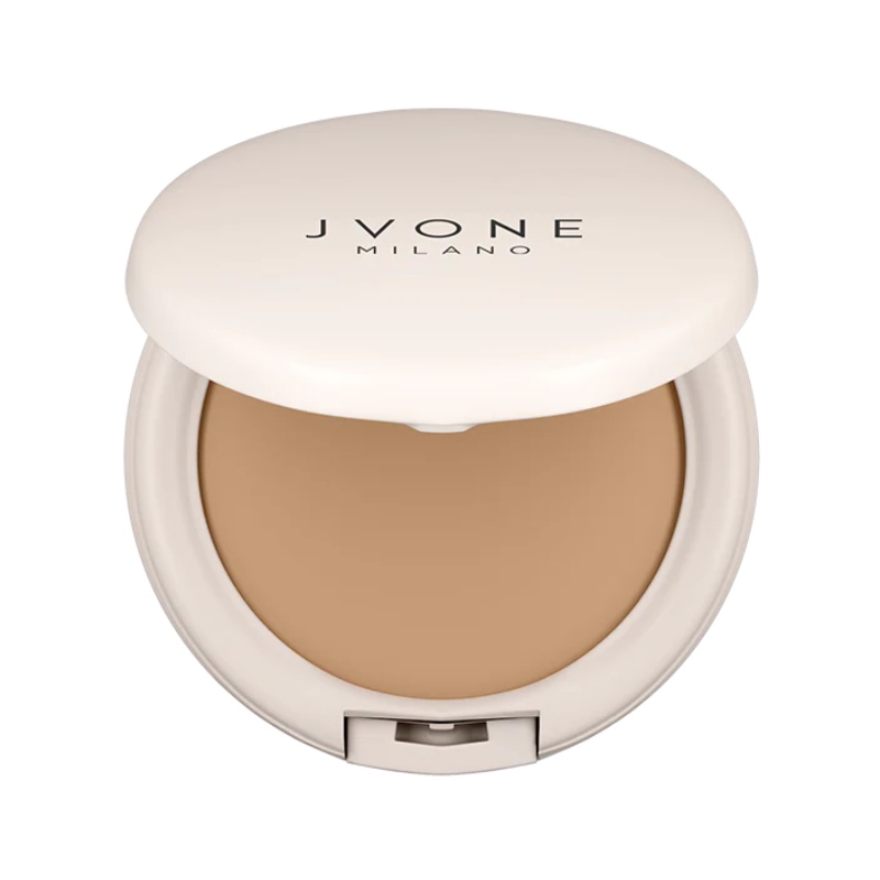 Jvone Milano Compact Foundation SPF30 Colore 02 Medium Light, Fondotinta Texture Leggera, 9gr