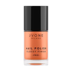 Jvone Milano Nail Polish Glossy Finish 114 Magma Orange, Smalto Coprente, 11ml