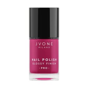 Jvone Milano Nail Polish Glossy Finish 129 Dark Magenta, Smalto Coprente, 11ml