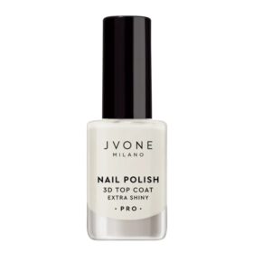 Jvone Milano Nail Polish 3D Top Coat, Smalto Trasparente Protezione Colore, 12ml
