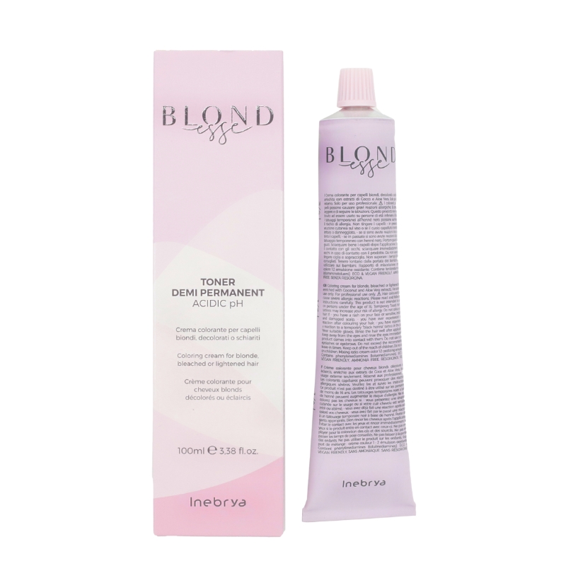 Inebrya Blondesse Toner Demi Permanent, Tinta Colorante per Capelli Biondi Decolorati e Schiariti, 100ml