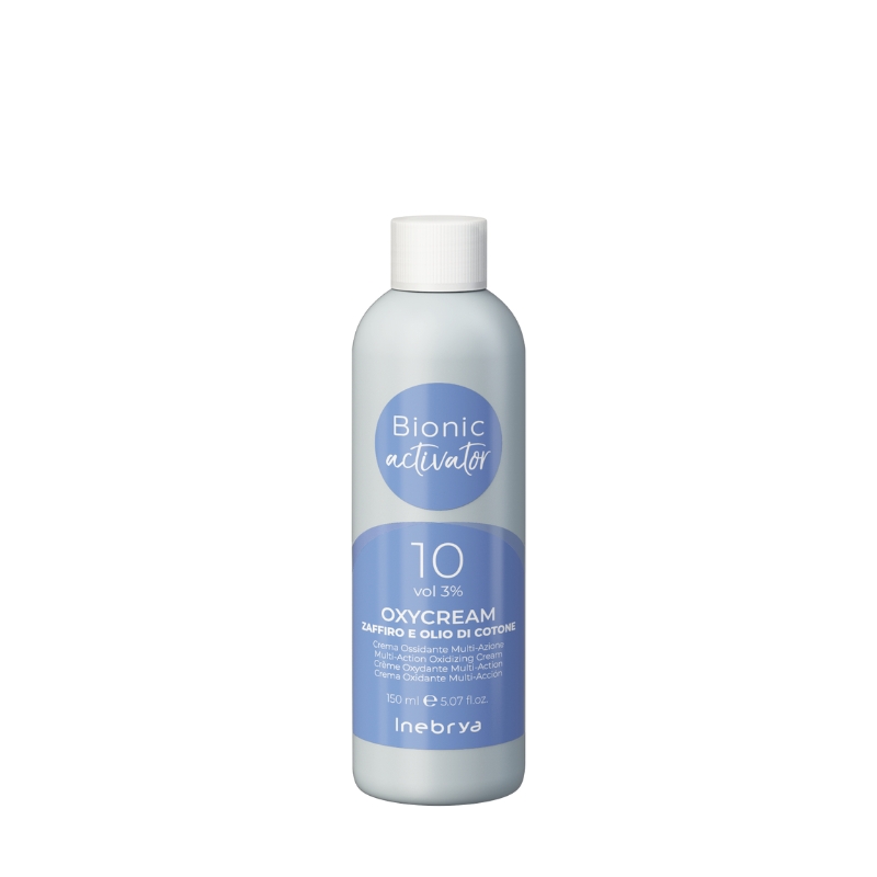 Inebrya Bionic Color Oxycream Activator, Ossigeno Crema Ossidante Multi-Azione Zaffiro e Olio di Cotone, 150ml