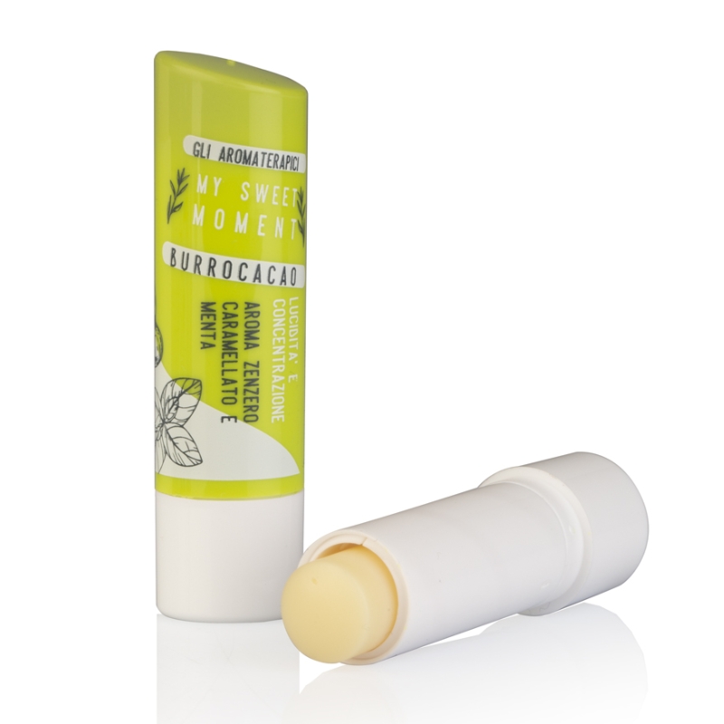 Labor Aromaterapici Burro Labbra H072, Burrocacao Naturale allo Zenzero e Menta