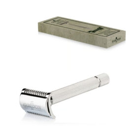 Labor Gordon Rasoio da Barba di Sicurezza D412, Ottone Cromato Presa Sicura con Lama Classica
