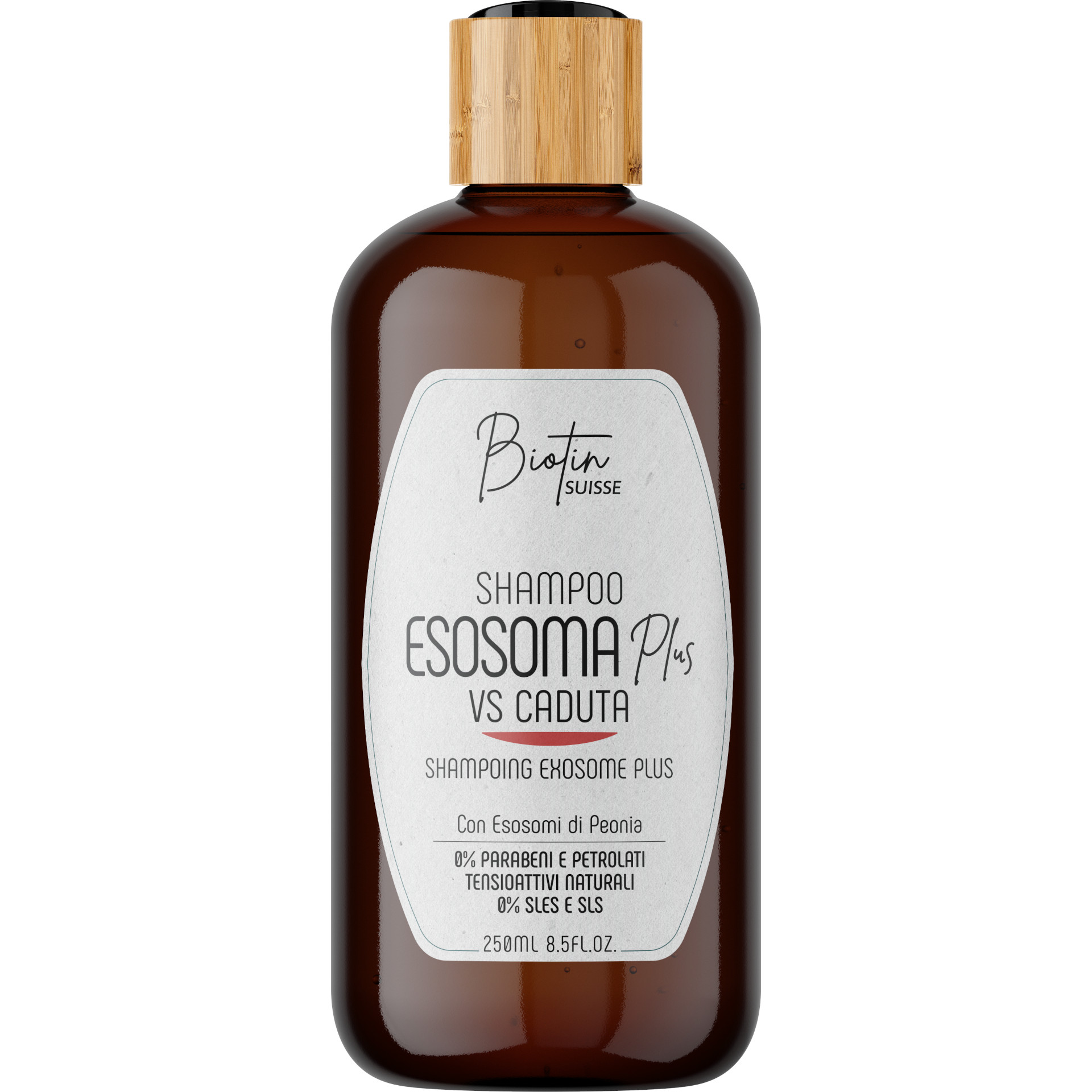 Biotin Suisse Shampoo Esosoma Plus, Anti-Caduta Rimpolpante, Efficacia Immediata, 250ml