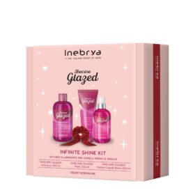 Inebrya Shecare Glazed Infinite Shine Kit, Rituale illuminante per Capelli Spenti Opachi