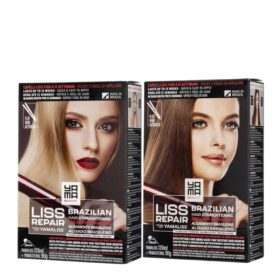 Yama Beauty Yamaliss, Kit Lisciante Brasiliano per Capelli Chiari e Scuri Doppia Formula